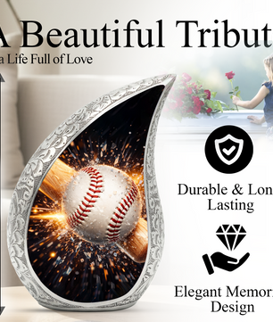 Baseball Memorial Urn for Dad | Personalized Adult Cremation Urn
