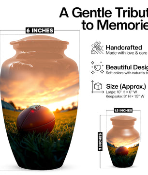 Football Urn for Dad – Custom Football Cremation Urns for Ashes |  Sports Memorial  Keepsake for Father,