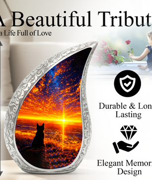 Cat Memorial Urn for Mom – Personalized Cat Cremation Urn for Ashes | Beautiful Pet Memorial Keepsake Urn