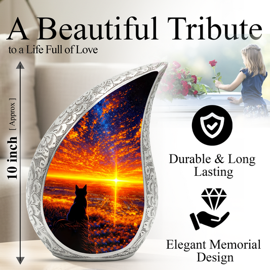 Cat Memorial Urn for Mom – Personalized Cat Cremation Urn for Ashes | Beautiful Pet Memorial Keepsake Urn