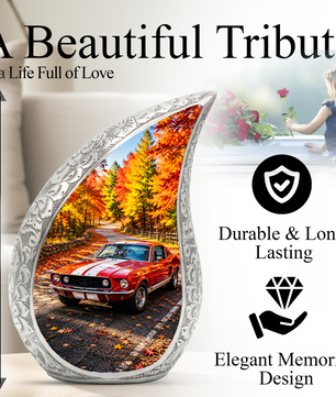 Classic Muscle Car Memorial Urn for Dad, Vintage Car Funeral Urn