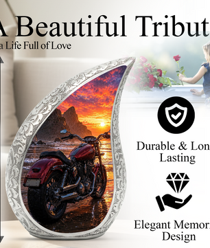 Motorcycle Urn for Dad, Biker Cremation Urn for Ashes,Keepsake Urn for Dad