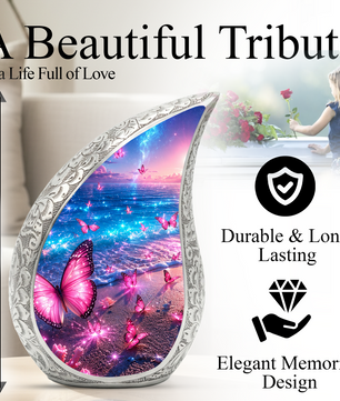 Butterfly Urn for Human Ashes | Adult Cremation Urn with Butterfly Design