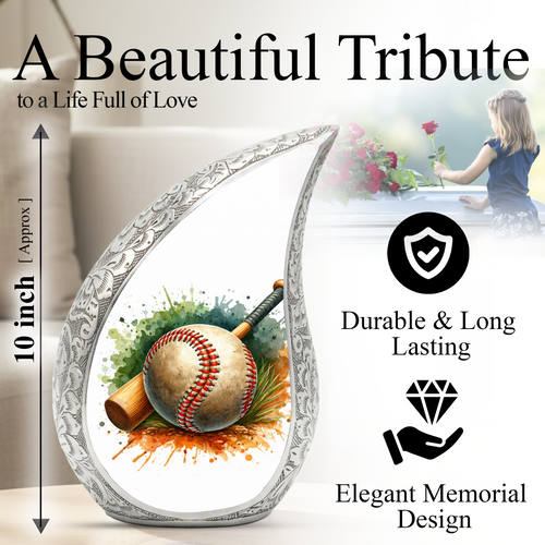Baseball Urn for Dad, Adult Cremation Urn for Human Ashes