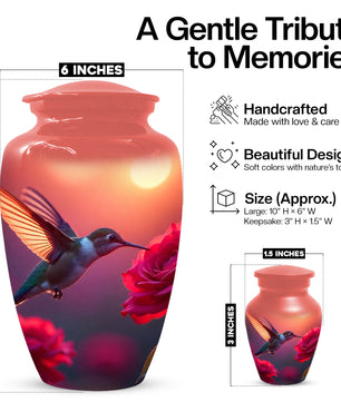 Hummingbird Sunset Adult Urn for Human Ashes | Elegant Adult Cremation Urn for Ashes