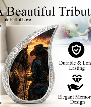 Cowgirl Urn for Human Ashes – Beautiful Western Cremation Urn for Mom, Women, Mother, Sister & Daughte