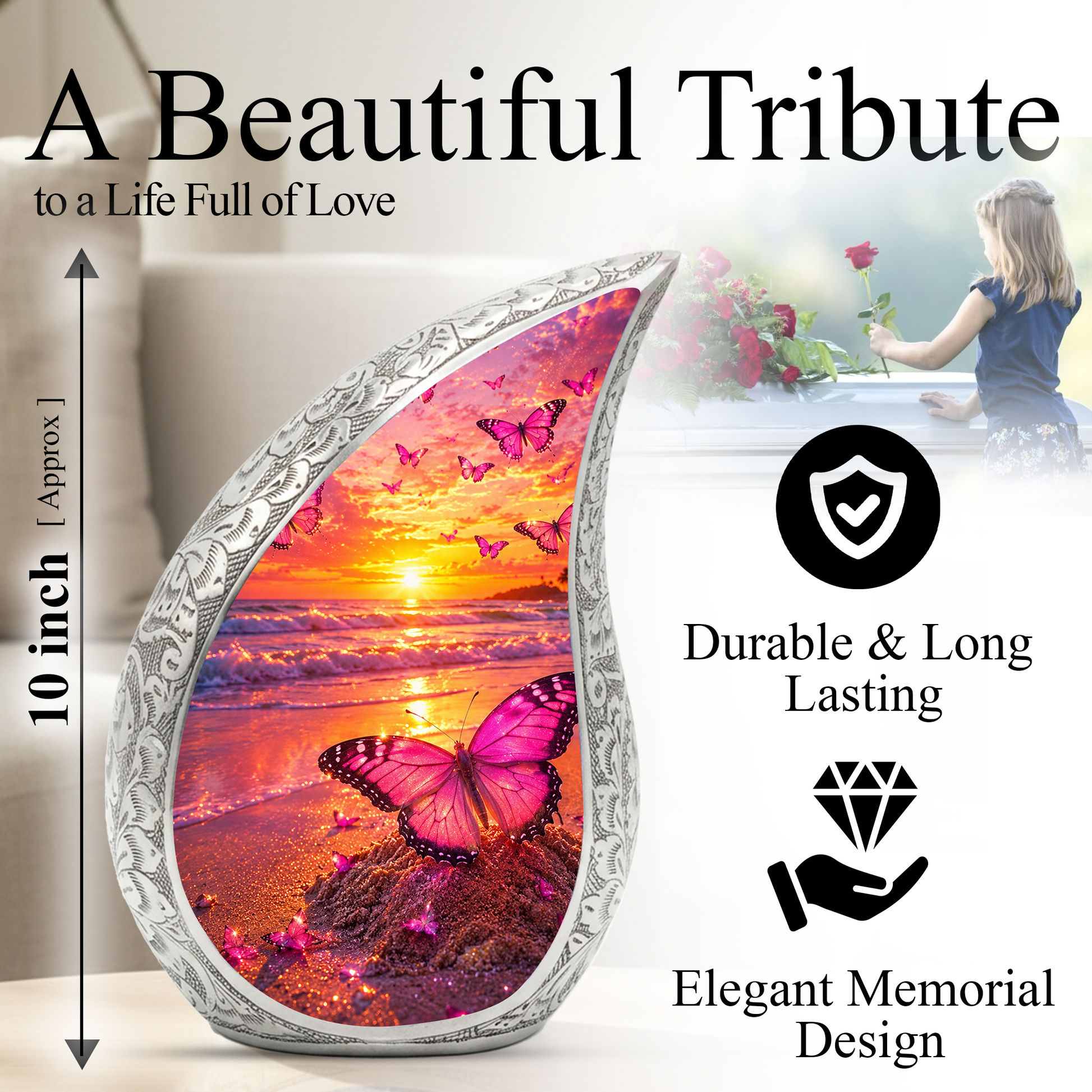 Butterfly Urn for Human Ashes | Adult Cremation Urn