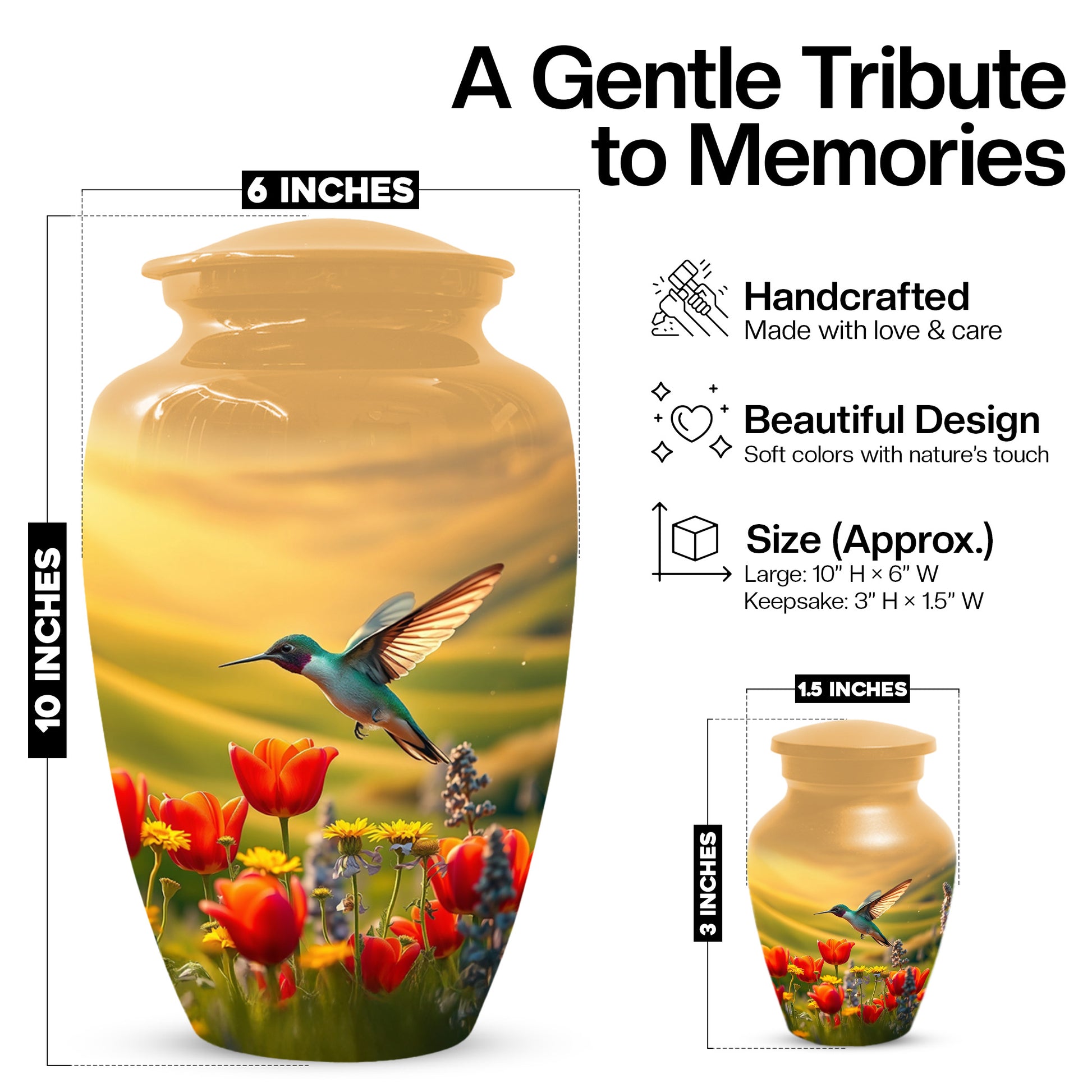 Hummingbird Urn for Mom – Custom Floral Cremation Urns for Ashes