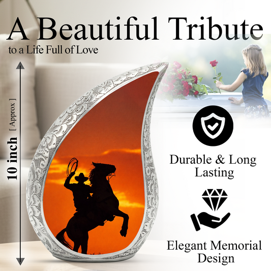 Cowboy Urn for Dad, Personalized Western Memorial