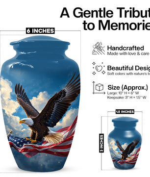 Flying Eagle Urn for Human Ashes | Adult Cremation Urn | Premium Funeral Urn for Adult Ashes