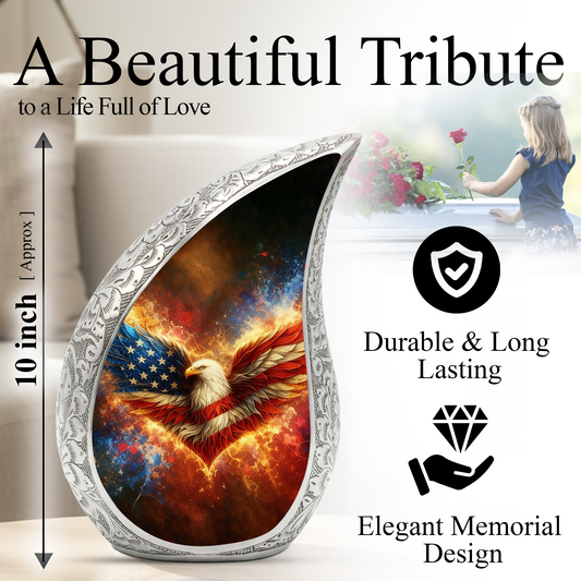 Patriotic Eagle Adult Urn for Human Ashes