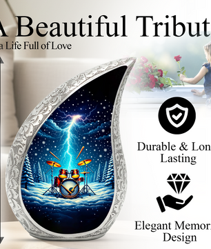 Drum Set Adult Urn for Human Ashes – Premium Drum Set Cremation Urn