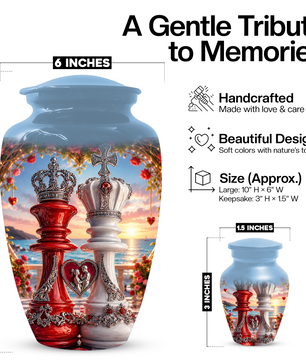 Extra Large Companion Urn for Two Adults - Personalized Couple Memorial for Mom & Dad