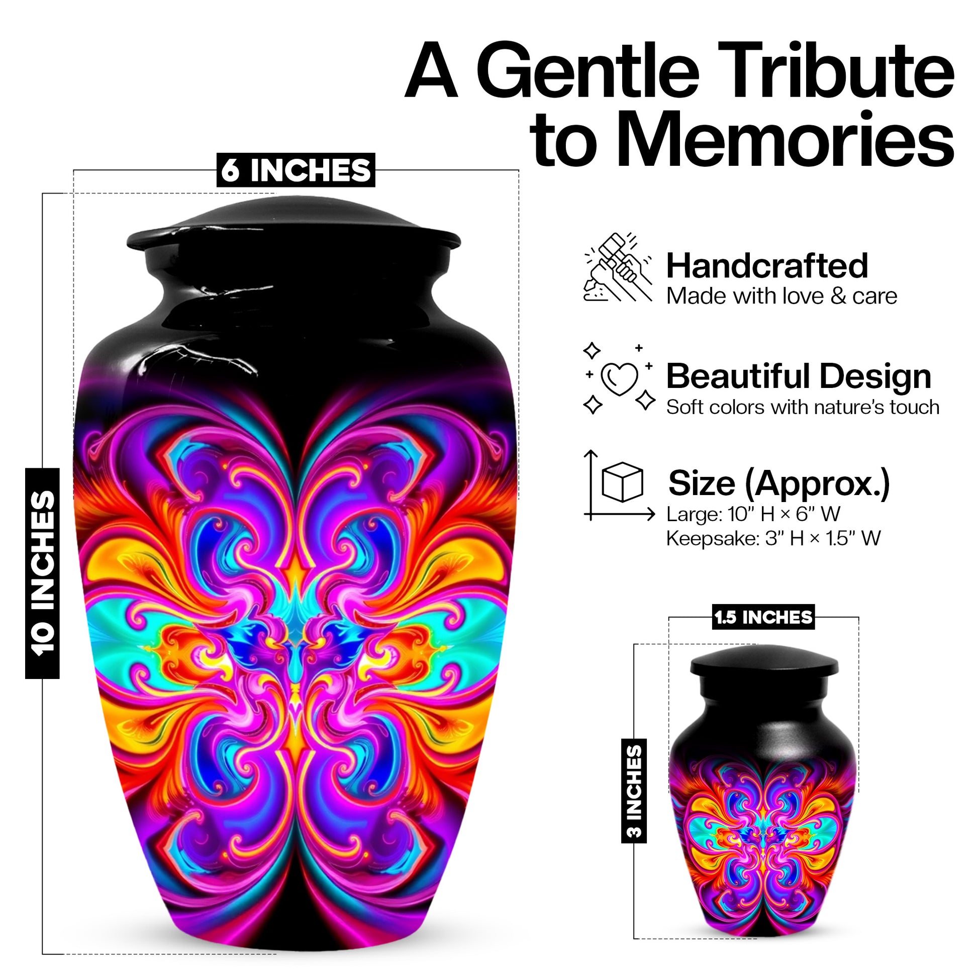 Abstract Colorful Cremation Urns for Ashes – Custom Adult Memorial Urn