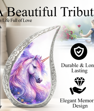 Unicorn Memorial Urn for Child | Personalized Baby Memorial Urn