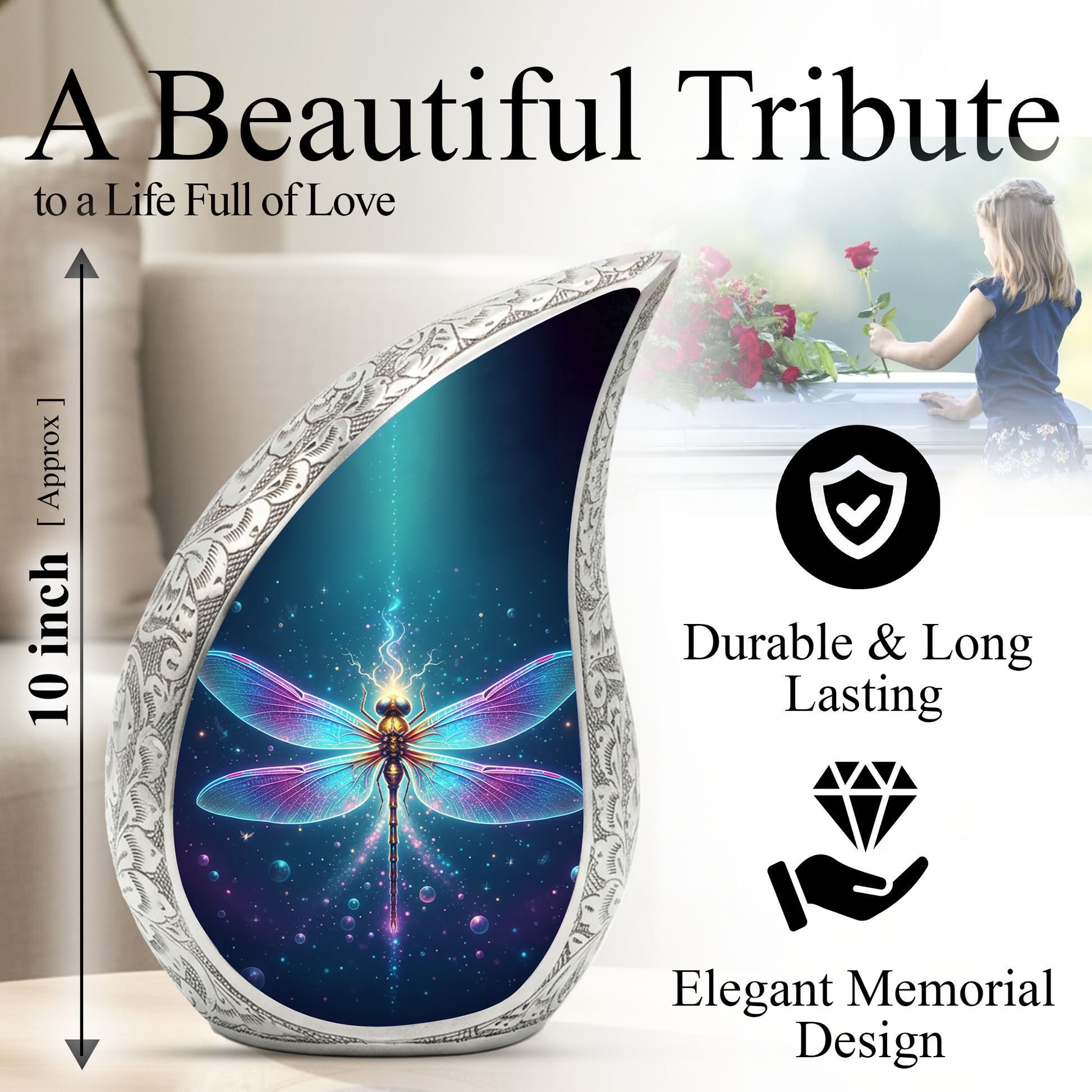 Dragonfly Butterfly Urn for Mom |Butterfly Urns for Human Ashes