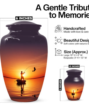 Fishing Urn for Human Ashes | Fishing Cremation Urn for Dad, Men