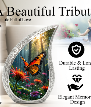 Butterfly Urn for Human Ashes | Adult Cremation Urn with Butterfly Design