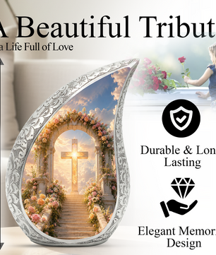 Heaven Cross Urn for Adult Ashes | Elegant Adult Cremation Urn for Human Ashes Memorial
