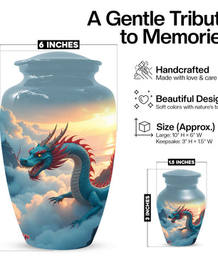 Celestial Sky Dragon Urn for Adult Ashes – Fantasy Dragon Adult Cremation Urn |  Memorial Urn