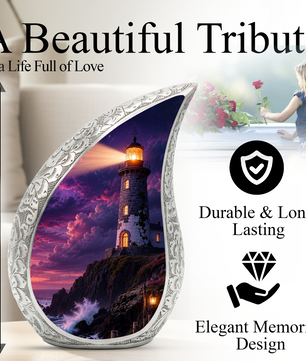 Lighthouse Storm Urn for Human Ashes | Adult Cremation Urn for Men & Women