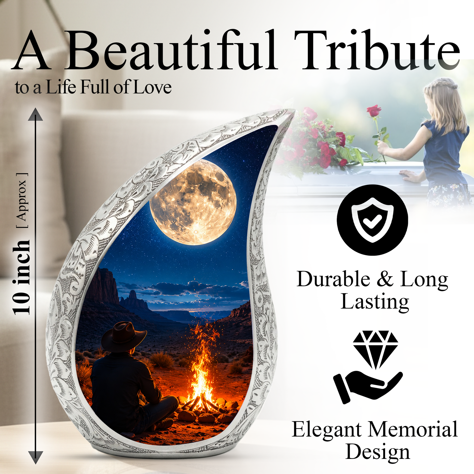Men Urn for Dad & Father | Cremation Urns for Adult Male | Keepsake & Personalized Memorial Urn