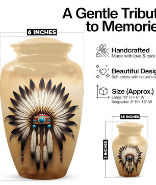 Native Urn for Human Ashes | Native American Inspired Adult Cremation Urn Memorial