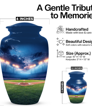 Baseball Urn for Ashes, Custom Baseball Memorial Urn, Stadium Cremation Urn