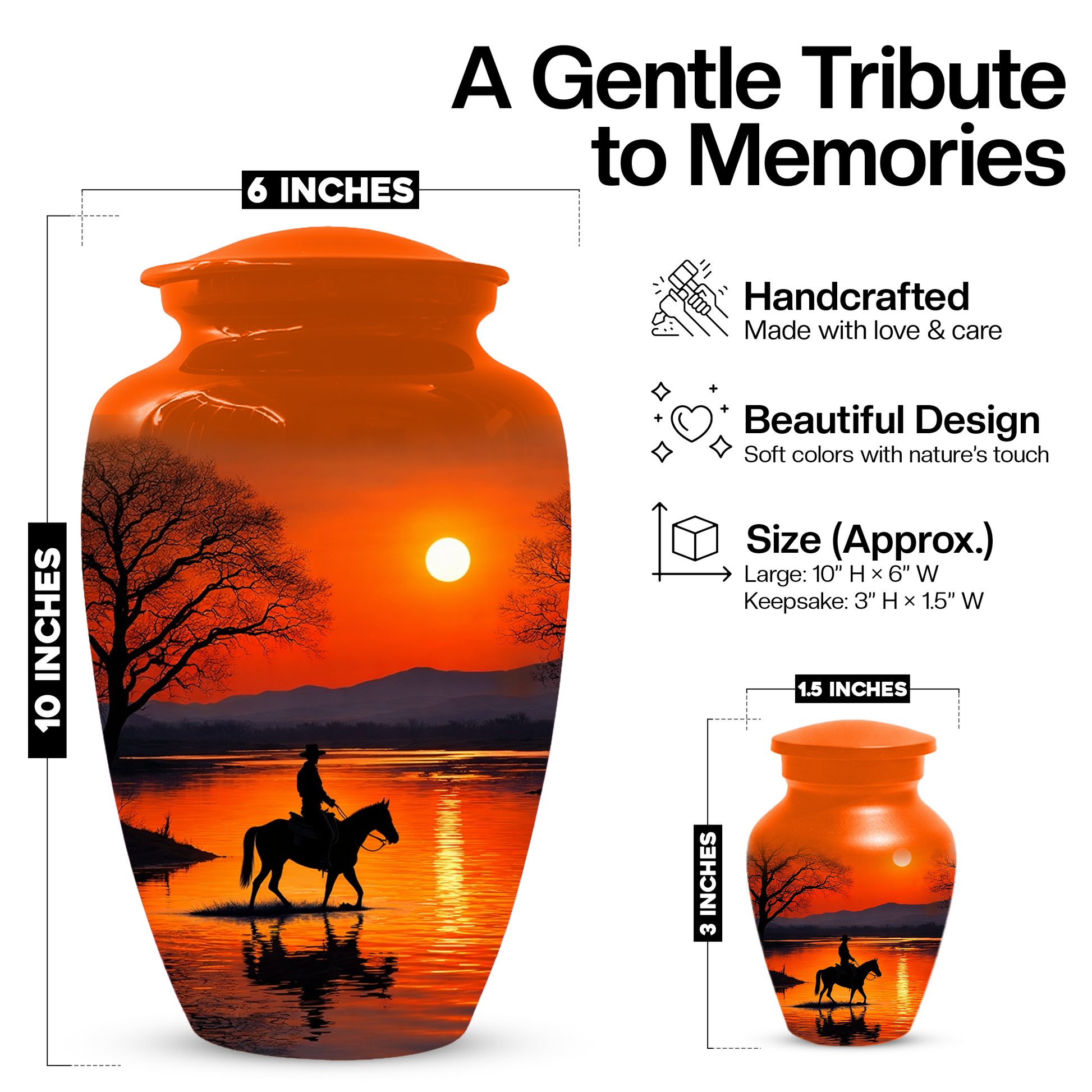 Cowboy Urn for Ashes | Western Cremation Urn for Dad