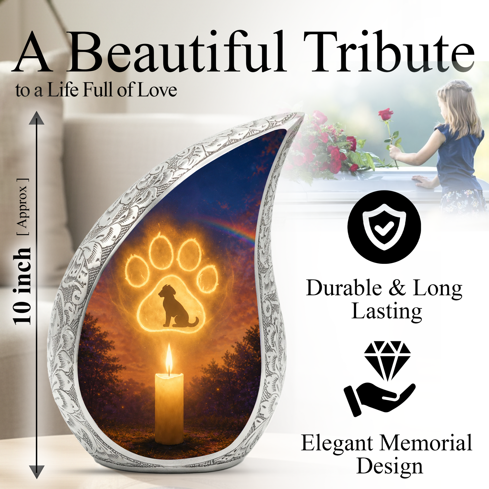 Dog Paw Urn for Human Ashes | Personalized Dog Paw Cremation Urn | Unique Adult Memorial