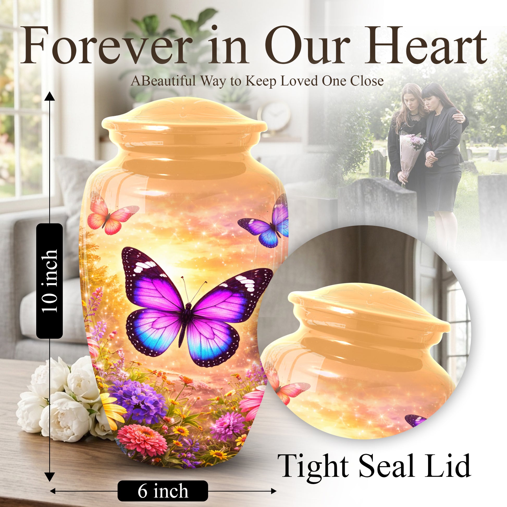 Personalized Butterfly Urn for Mom – Butterfly Large  Urns for Human Ashes