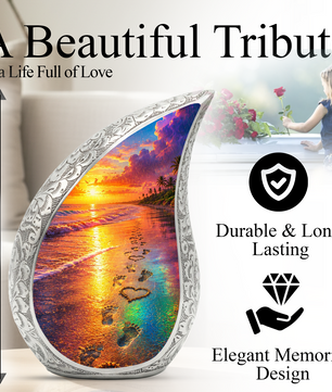 Ocean Beach Sunset Urn for Human Ashes | Beautiful Beach Cremation Urn,