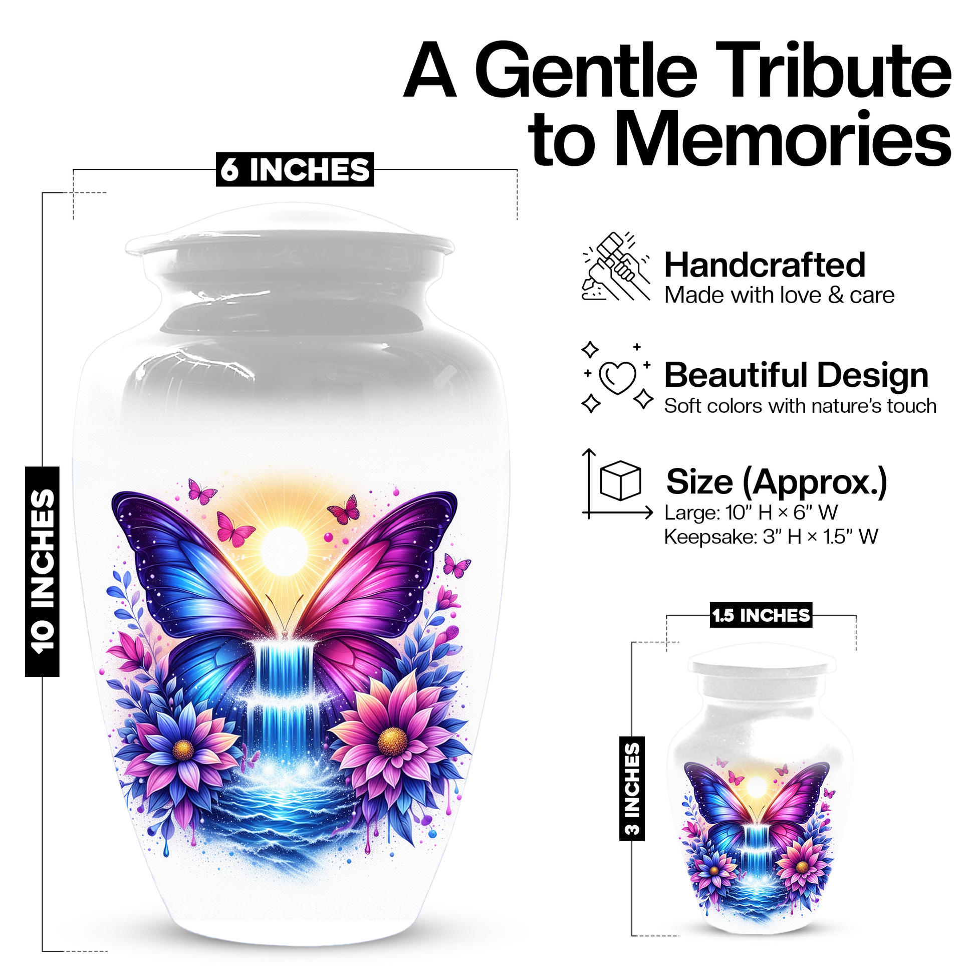 Butterfly Urn for Ashes | Custom Butterfly Cremation Urn for Human Ashes