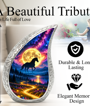 Horse Urn for Ashes, keepsake Aluminum Horse Cremation Urn