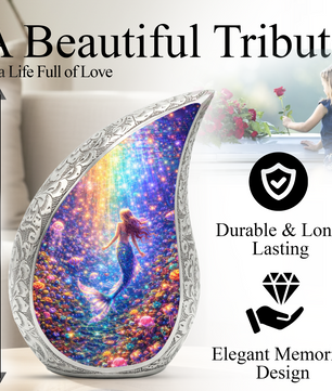 Mermaid Ocean Urn for Mom – Premium Mermaid Ocean Cremation Urn for Human Ashes