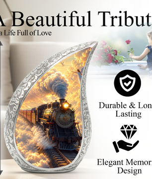 Steam Train Urn for Adult Ashes | Adult Cremation Urn | Memorial Urn for Human Ashes