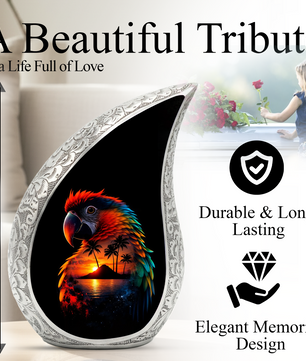 Beautiful Parrot Cremation Urn for Adult Ashes
