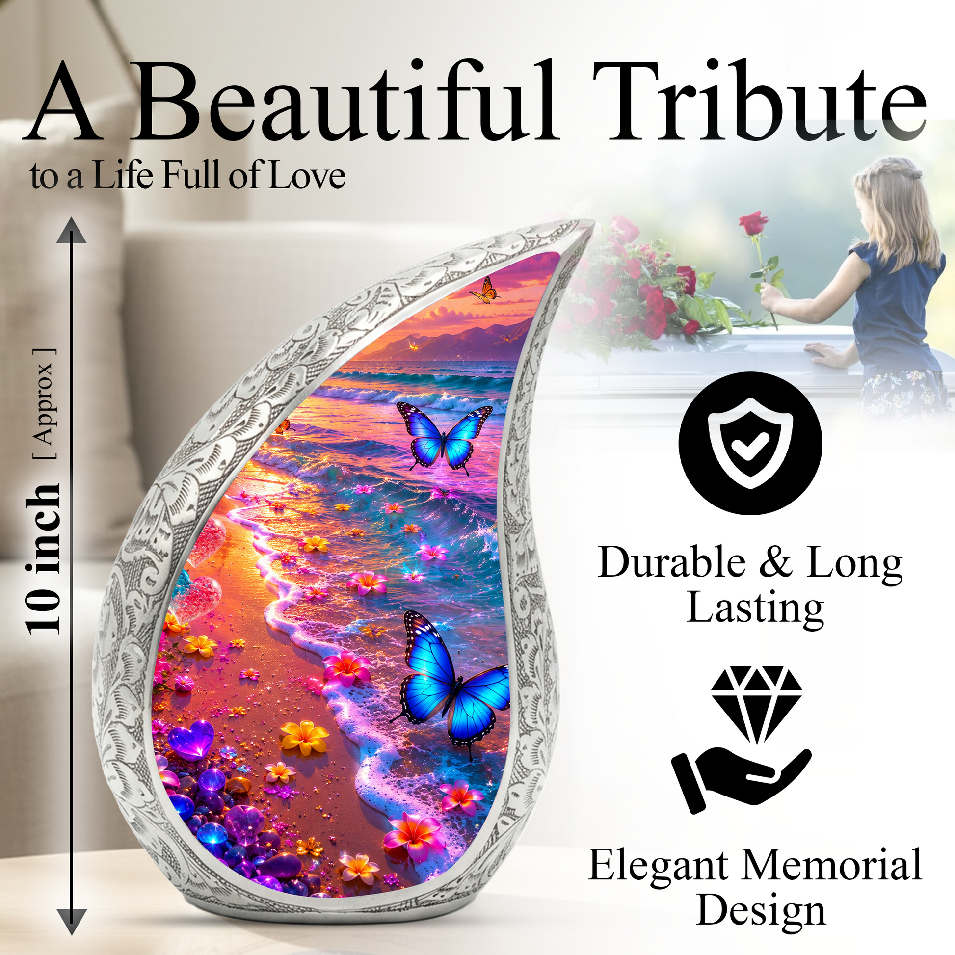Butterfly Urn for Mom – Personalized Butterfly Urn for Ashes | Beautiful Cremation Urns for Women