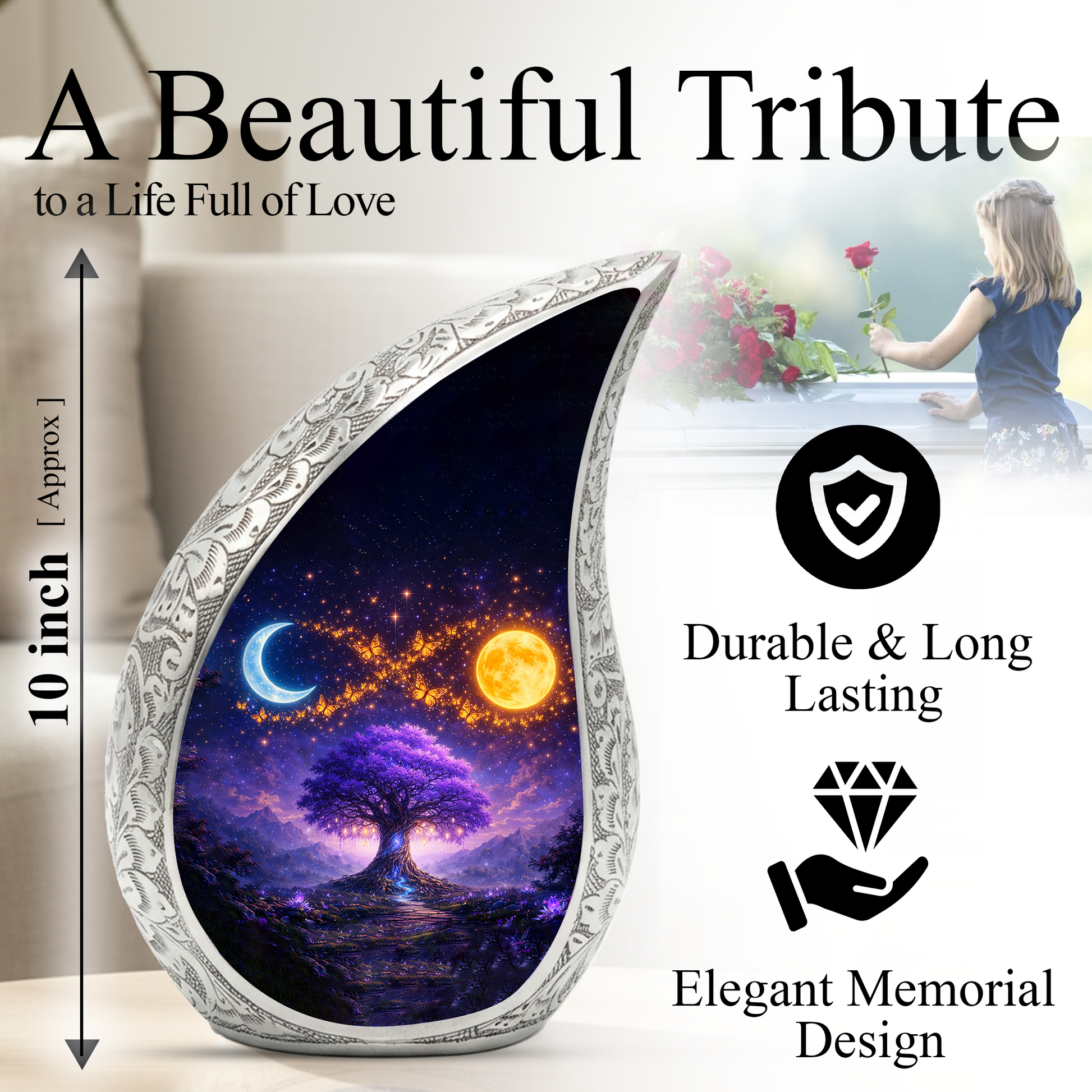 Tree Adult Urn for Human Ashes – Premium Tree of Life Adult Cremation Urn