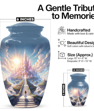 Heaven Stairway Urn for Mom – Custom Angel Memorial Cremation Urn for Ashes