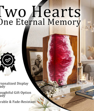 Personalized Ocean Urn For Ashes - Handmade Resin Wood Keepsake Urns Box