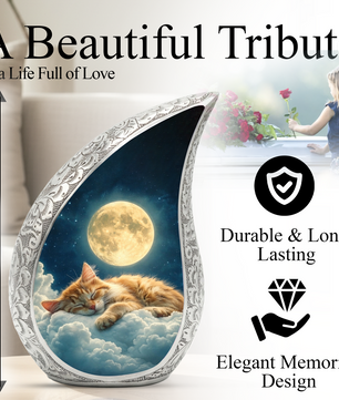 Cat Heaven Urn for Human & Pet Ashes – Personalized Cat Heaven Cremation Urn
