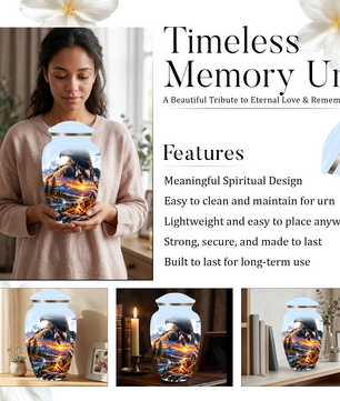 Personalized Adult Cremation Urn for Ashes, Native American Eagle Memorial Urn