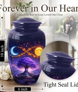 Tree of Life Urn for Mom- Purple Moon Memorial Large Urn|Adult Female Cremation Urn
