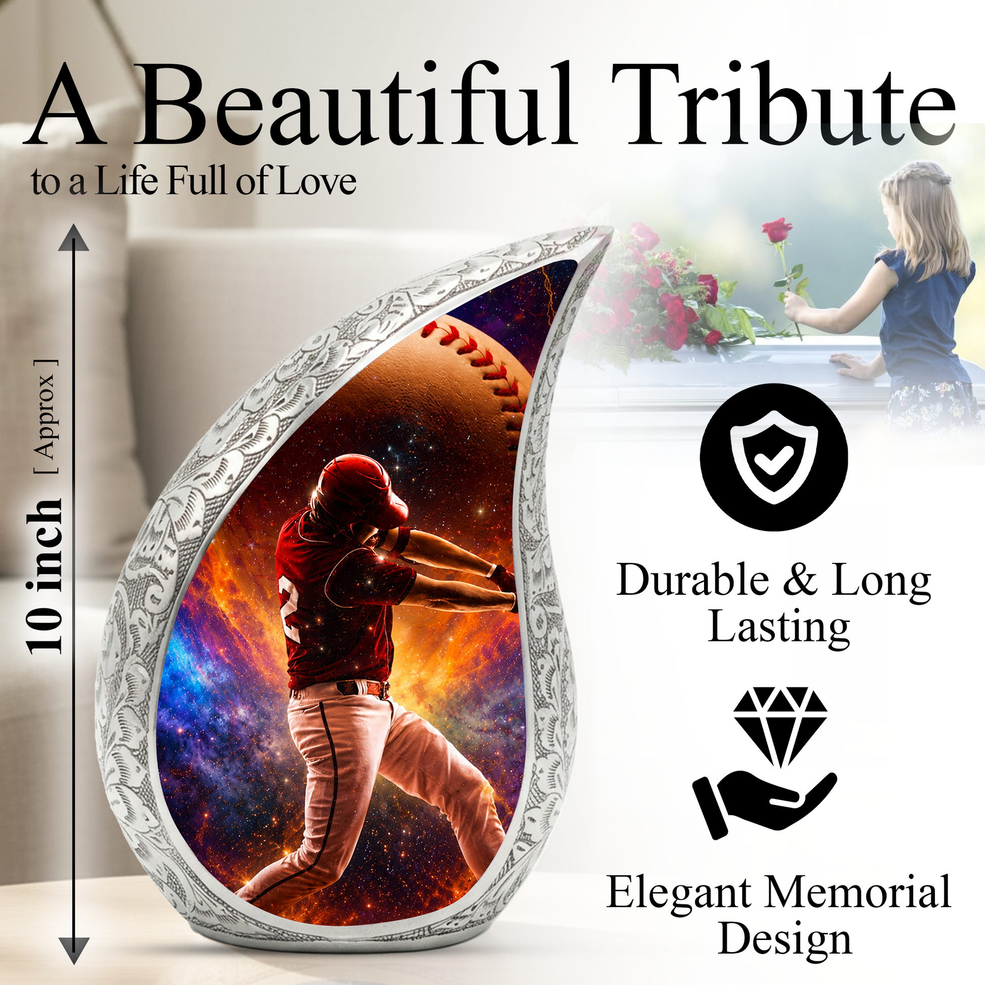 Baseball Cremation Urn for Dad
