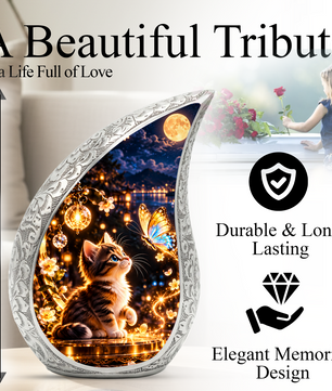 Cat Urn for Ashes, keepsake Personalized Cat Cremation Urn