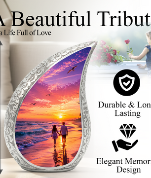 Beach Sunset Urn for Human Ashes | Ocean Sunset Cremation Urn