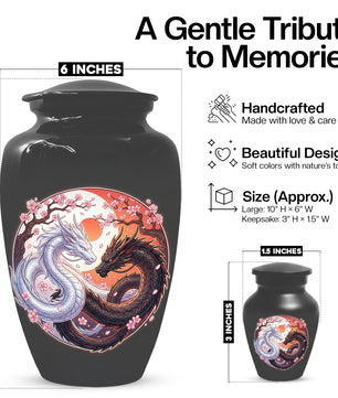 Yin Yang Dragon Urn – Custom Dragon Cremation Urns for Ashes|  Memorial Keepsake for Mom &Dad