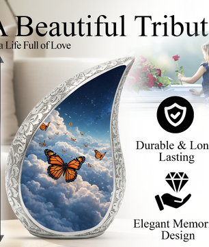 Butterfly Heaven Adult Urn for Human Ashes – Premium Butterfly Heaven Cremation Urn