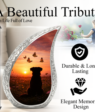 Dog Sunset Urn for Human & Pet Ashes – Personalized Dog Urn
